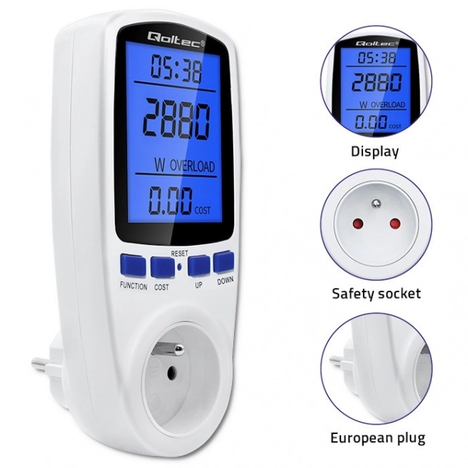 Měřič spotřeby energie PM0626 | 3680W | 16A | LCD