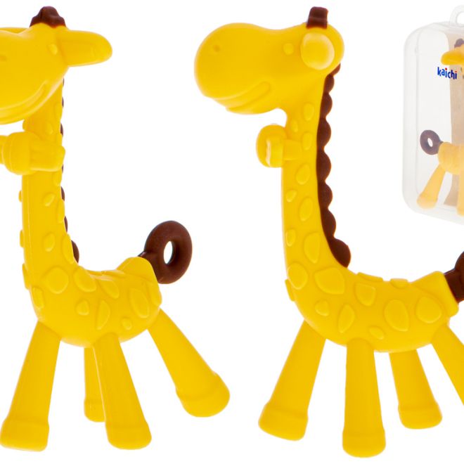 Silikonové kousátko žirafa (žlutá)