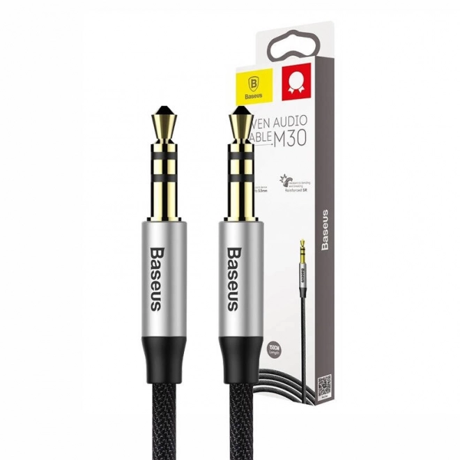 Baseus Yiven Audio kabel 3,5 samec Audio M30 1,5 m - stříbrno-šedý