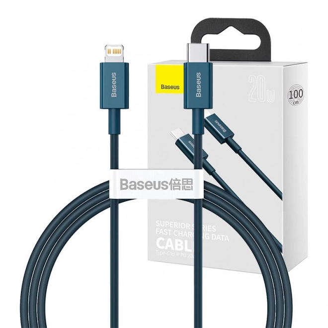 Kabel USB-C k iP, 20W, PD, 1m (modrý)