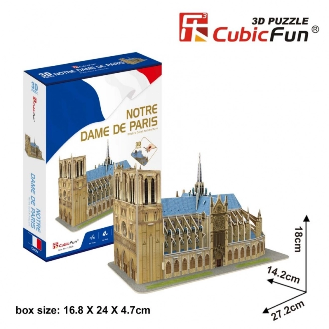 Puzzle 3D katedrála Notre Dame