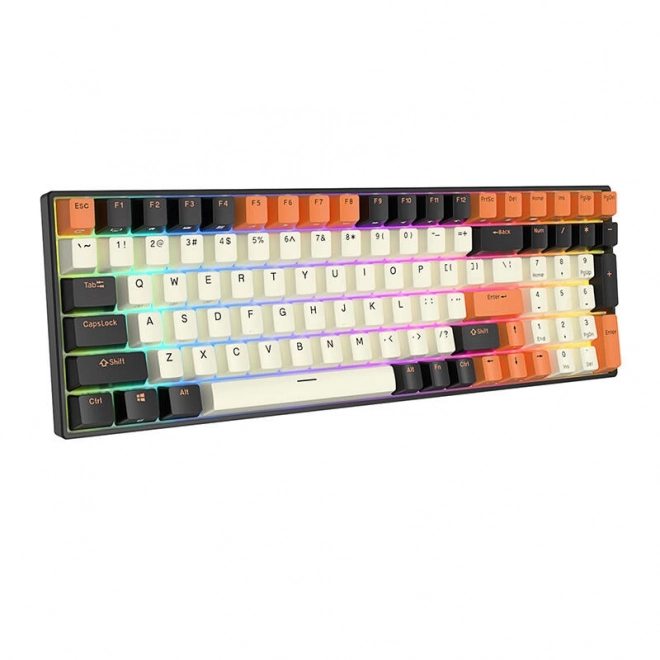 Mechanická klávesnice Royal Kludge RK100 RGB, hnědý spínač (černo-oranžový)