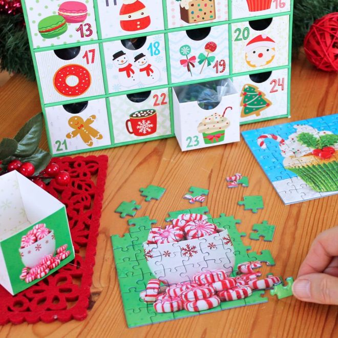 Adventní kalendář s puzzle Eurographics: Sladké Vánoce - 24 x 50 dílků