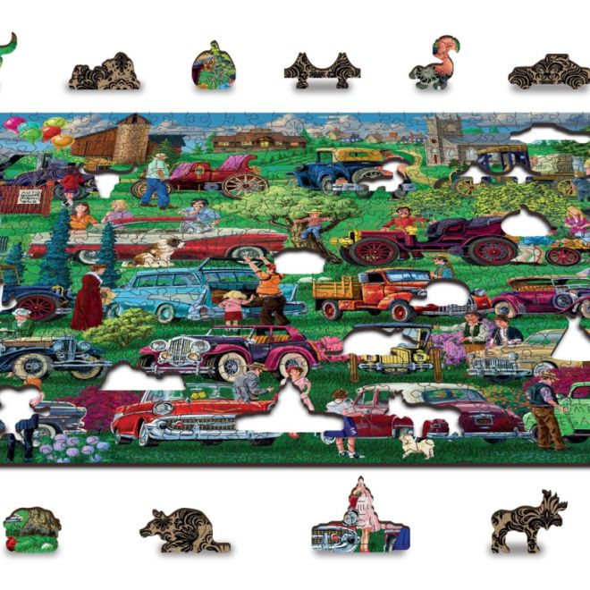 Wooden City Dřevěné puzzle Veteráni 2v1, 505 dílků EKO
