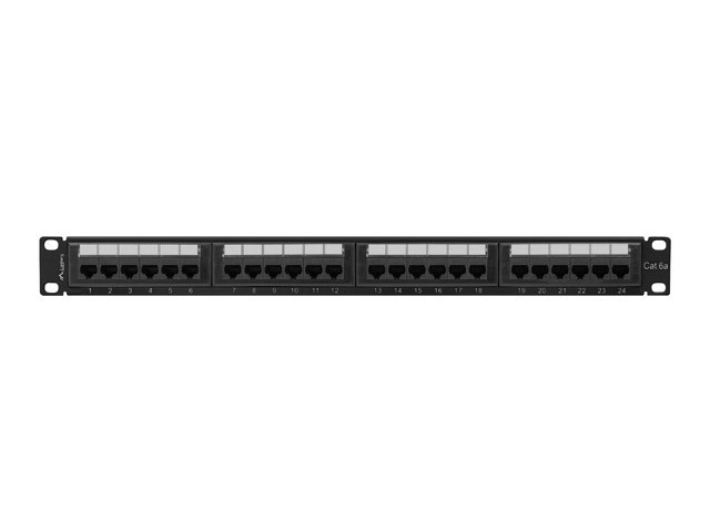 Patchpanel 24 portů 1U CAT6A PPUA-1024-B Black