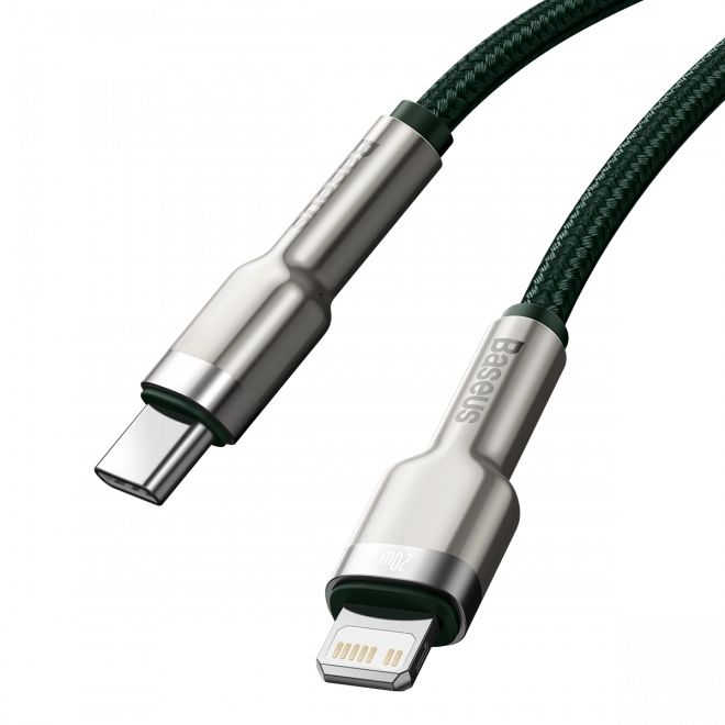 Kabel USB-C pro Lightning Baseus Cafule, PD, 20W, 1m (zelený)