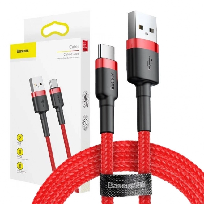 Baseus Cafule kabel USB-C 3A 1m (červený)