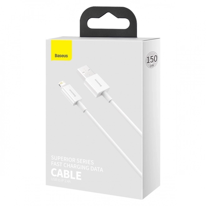 Kabel USB na Lightning 2,4A 1,5 m (bílý)