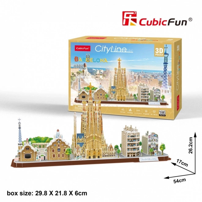 3D puzzle City Line Barcelona