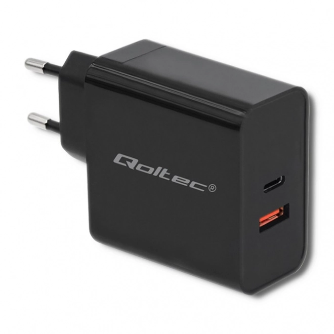 Nabíječka | 63W | 5-20V | 1,5-3A | USB typ C PD | USB QC 3.0 | Černá