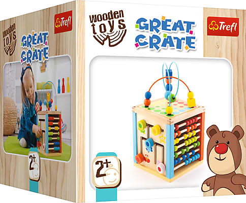 Edukační dřevěná kostka Wooden Toys 21 cm