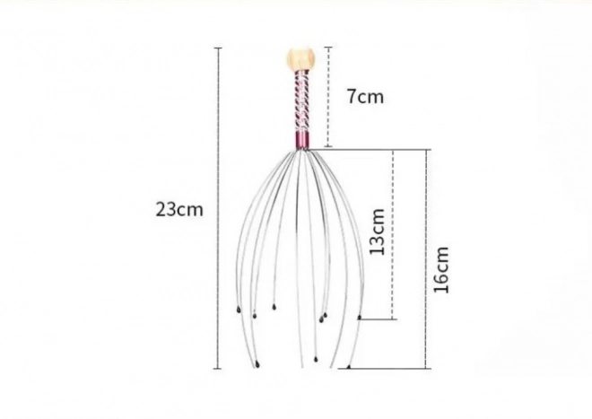 Ájurvédský masážní přístroj na pokožku hlavy pro relaxaci