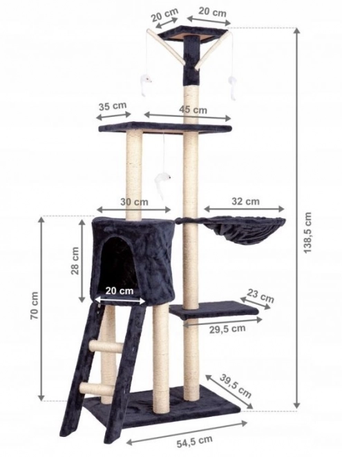 Škrabadlo pro kočky 138cm XL Grey