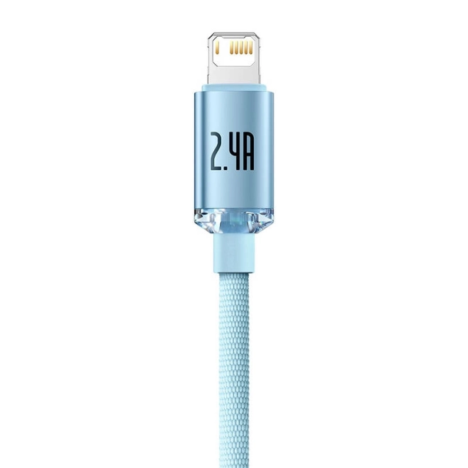 Kabel USB k iP Baseus Crystal Shine, 2,4 A, 1,2 m (modrý)