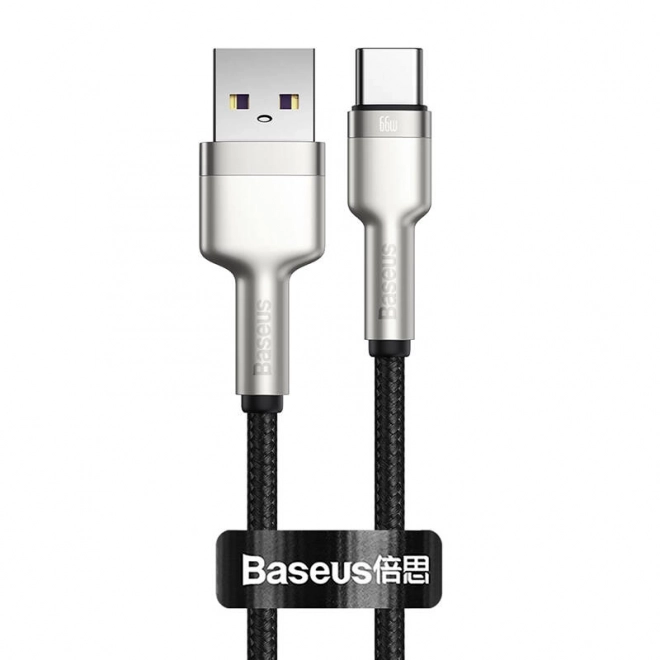 Kabel USB pro USB-C Baseus Cafule, 66 W, 0,25 m (černý)