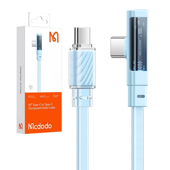 Kabel USB-C na USB-C Mcdodo CA-3452 100W 90 stupňů 1,2 m (modrý)