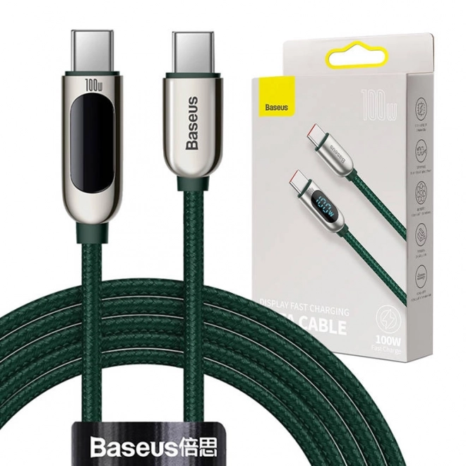 Kabel USB-C k displeji USB-C Baseus, 100 W, 2 m (zelený)