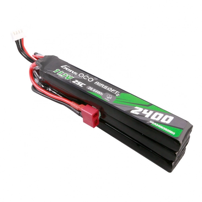 Gens ace 25C 2400mAh 3S2P 11.1V NUNCHUCK 3X Airsoft Gun Lipo baterie s Deans(T) konektorem