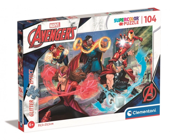 Puzzle se třpytkami 104 dílků The Avengers