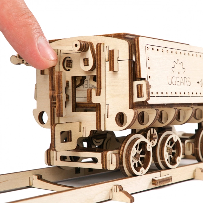 Ugears 3D puzzle - Lokomotiva V-express s vagónem 538 dílků