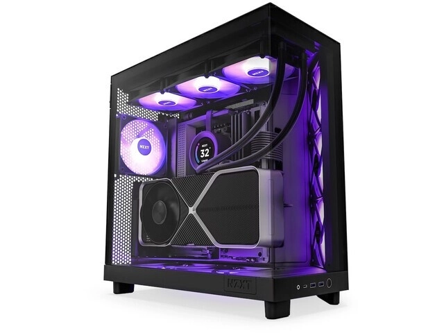 H6 Flow RGB kryt s oknem Černá