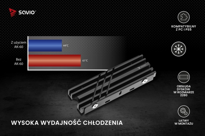 Chlazení pro disky M.2 NVMe 2280, AK-60