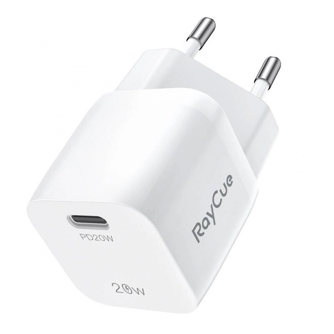 RayCue USB-C PD 20W síťová nabíječka EU (bílá)