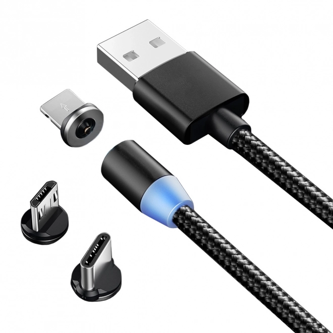 Magnetický nabíjecí kabel 3v1 micro type-c usb lightning 1m