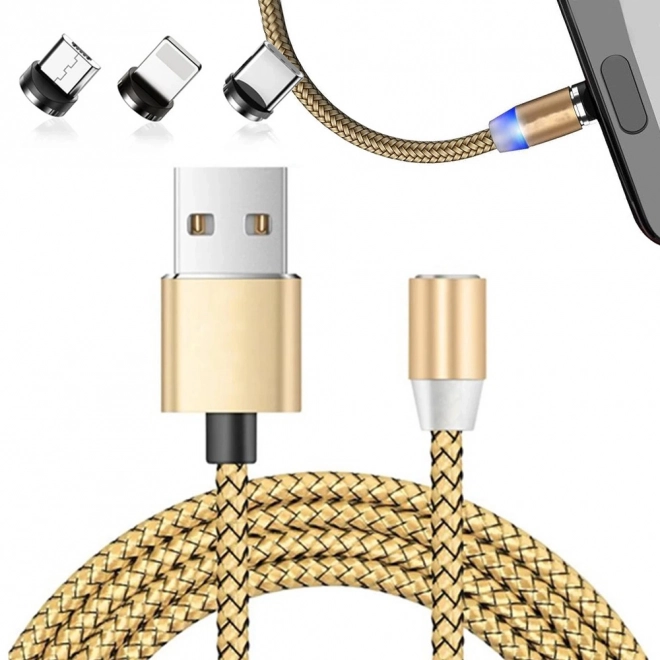 Magnetický nabíjecí kabel 3v1 micro type-c usb lightning 1m