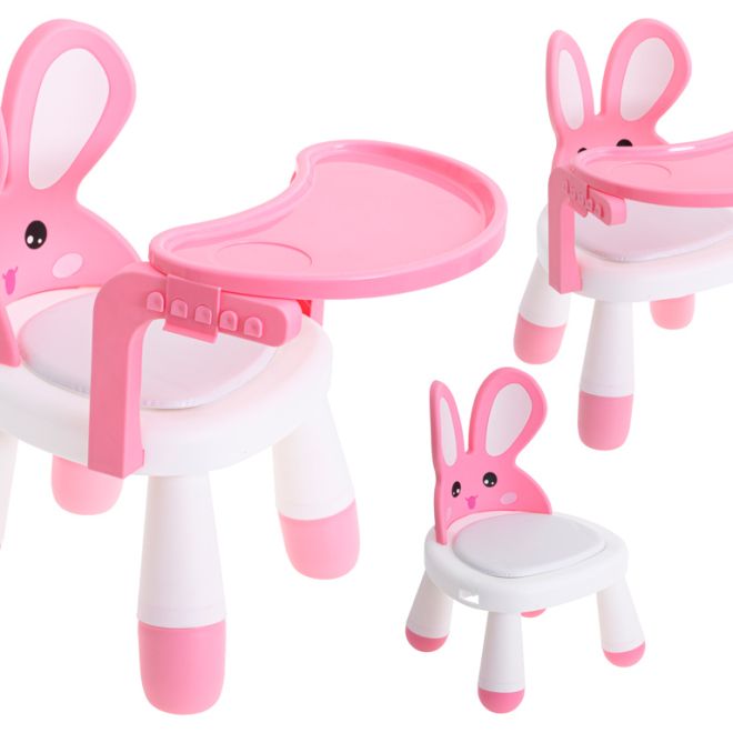 Dětská jídelní židlička - růžová