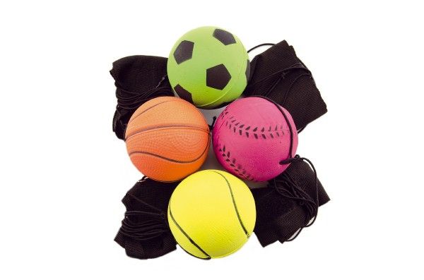 Míček na gumičce – Baseballový míček - růžový