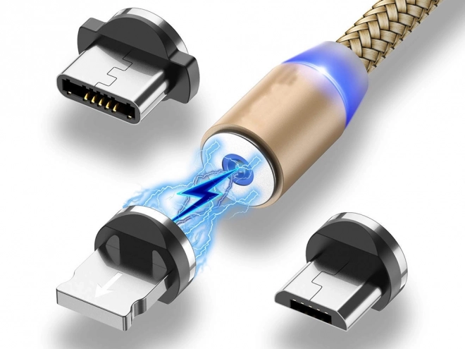 Magnetický nabíjecí kabel 3v1 micro type-c usb lightning 1m