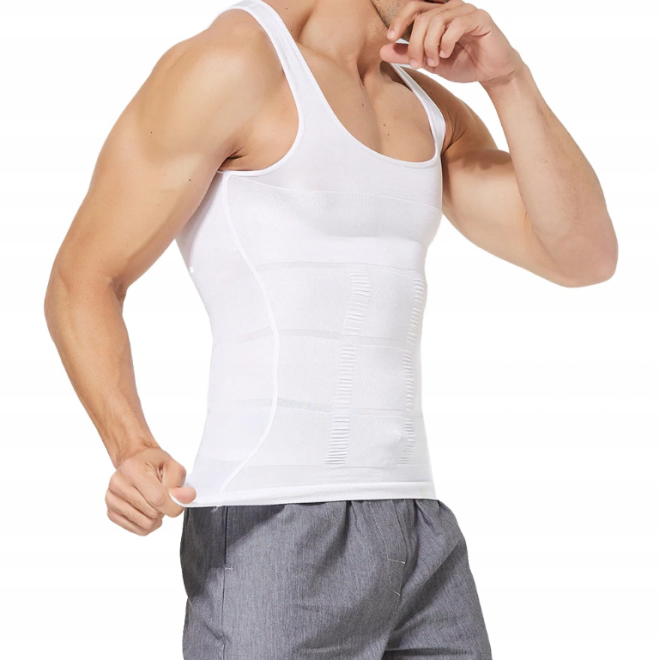 Pánské bílé tílko XL - tvarující a zeštíhlující - posilující svaly páteře
