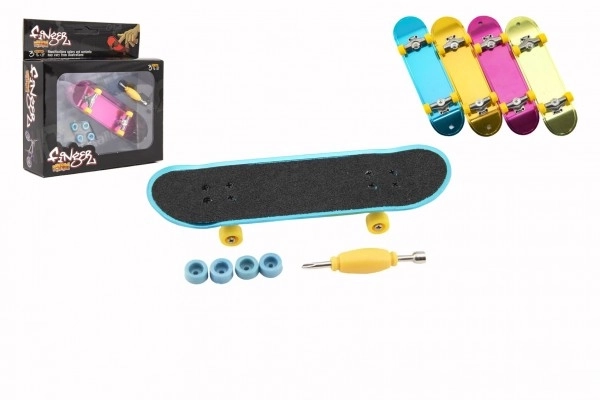 Šroubovací prstový skateboard s doplňky - 9 cm