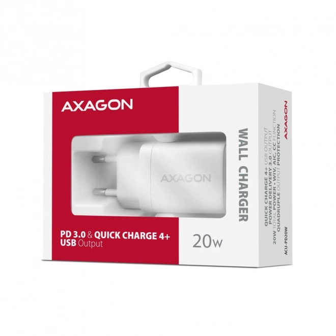 ACU-PD20W PD 20W síťová nabíječka, 1x port USB-C, PD3.0/QC3.0/AFC/FCP/Apple White