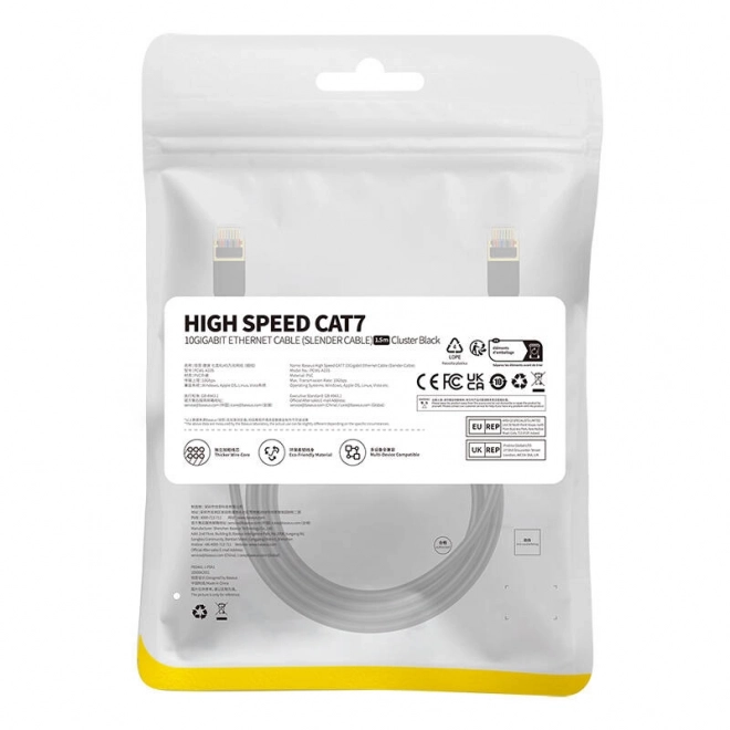 Baseus Cat 7 10Gb Ethernet RJ45 kabel 1,5 m černý