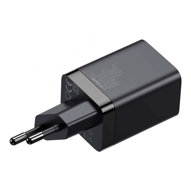 Rychlonabíječka Baseus Super Si Pro USB + USB-C 30 W (černá)