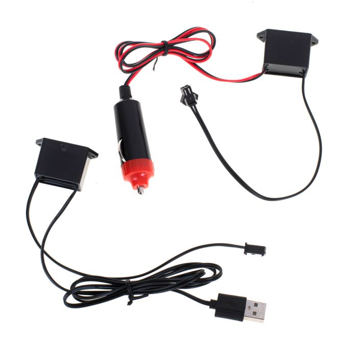LED ambientní osvětlení do auta / auto USB / 12V páska 3m červená