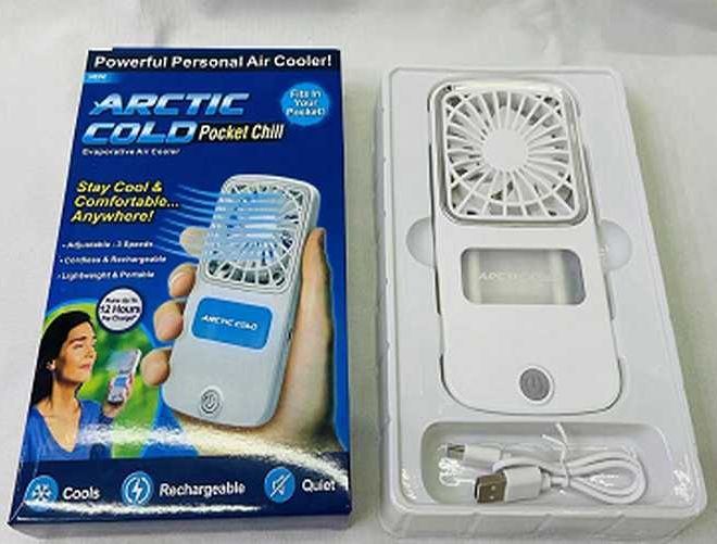 Ventilátor Ventilátor Mini ruční přenosný Aku Rgb