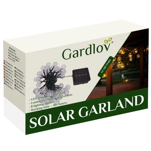 Solární girlanda 12m IP65 Gardlov 24010