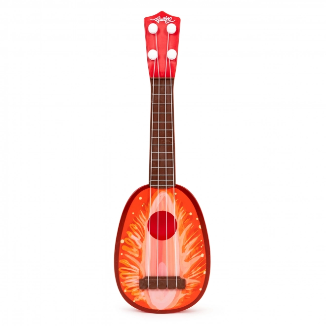 Ukulele kytara pro děti, čtyřstrunná, jahoda