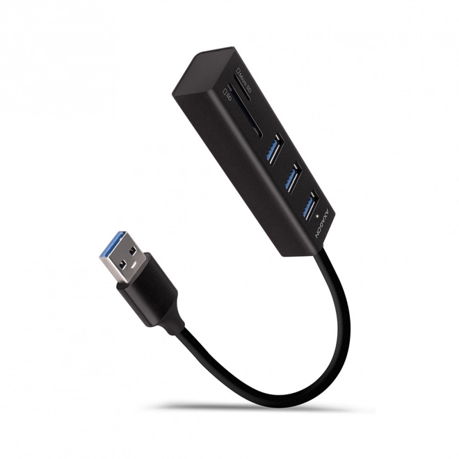 HMA-CR3A Víceportový rozbočovač 3x USB-A + SD/microSD, USB3.2 Gen 1, kov, 20cm kabel USB-A