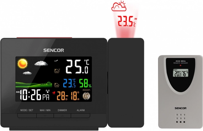 Meteostanice s projektorem SWS 5400 s budíkem