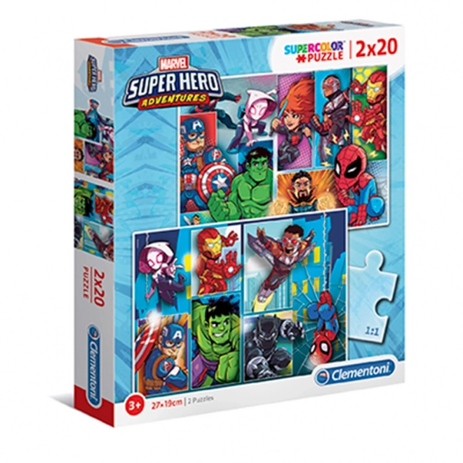 Clementoni puzzle Superhrdinové Marvel 2x20 dílků