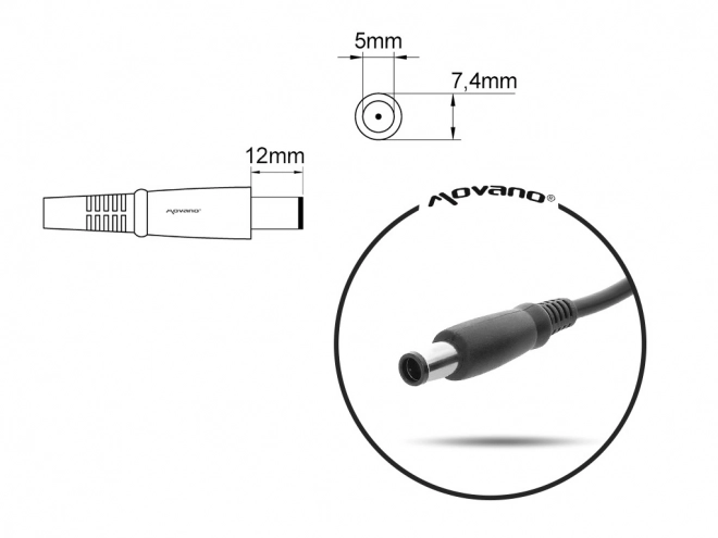 nabíječka/zdroj 19,5V 4,62A (7,4x5,0 pin) - dell 90W