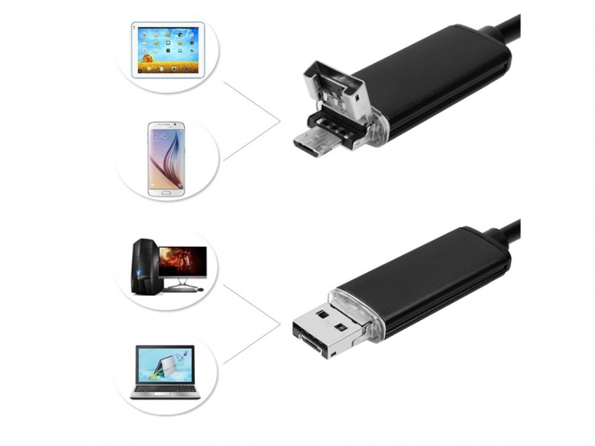 Endoskopická inspekční kamera android pc usb 10m led