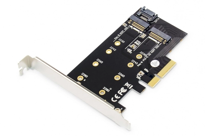 Rozšiřující karta (řadič) M.2 NGFF/NVMe SSD PCIe 3.0 x4 SATA 80, 60, 42, 30 mm