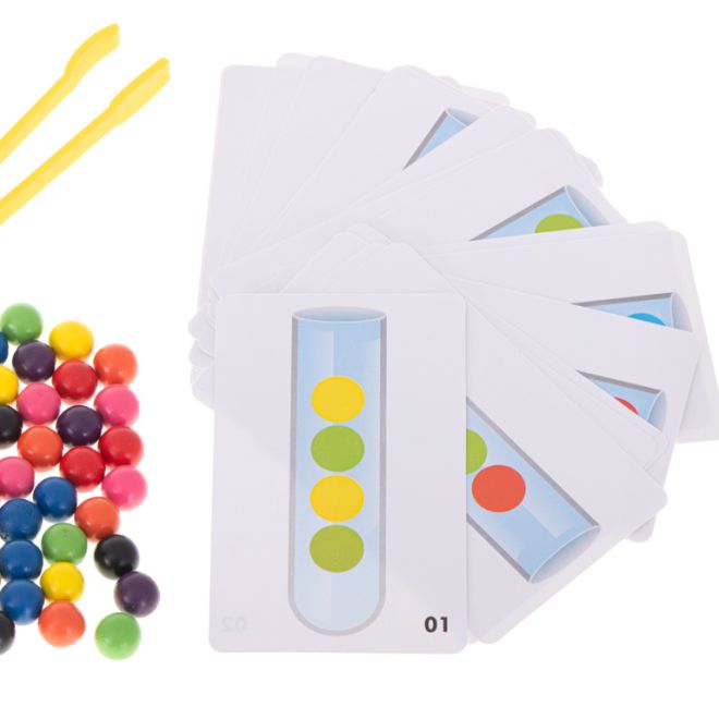 Vzdělávací puzzle - barevné montessori kuličky