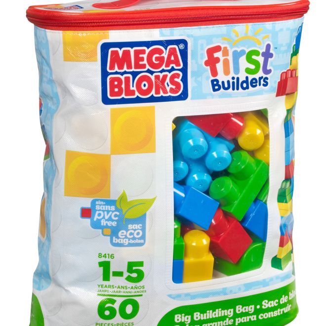 Mega Bloks First Builders Kostky v plastovém pytli 60 ks