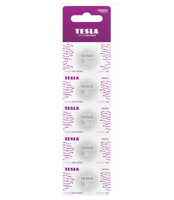 TESLA CR2032 B5 3,0V Li/Mn02 LITHIUM BATERIE 5 PACKŮ